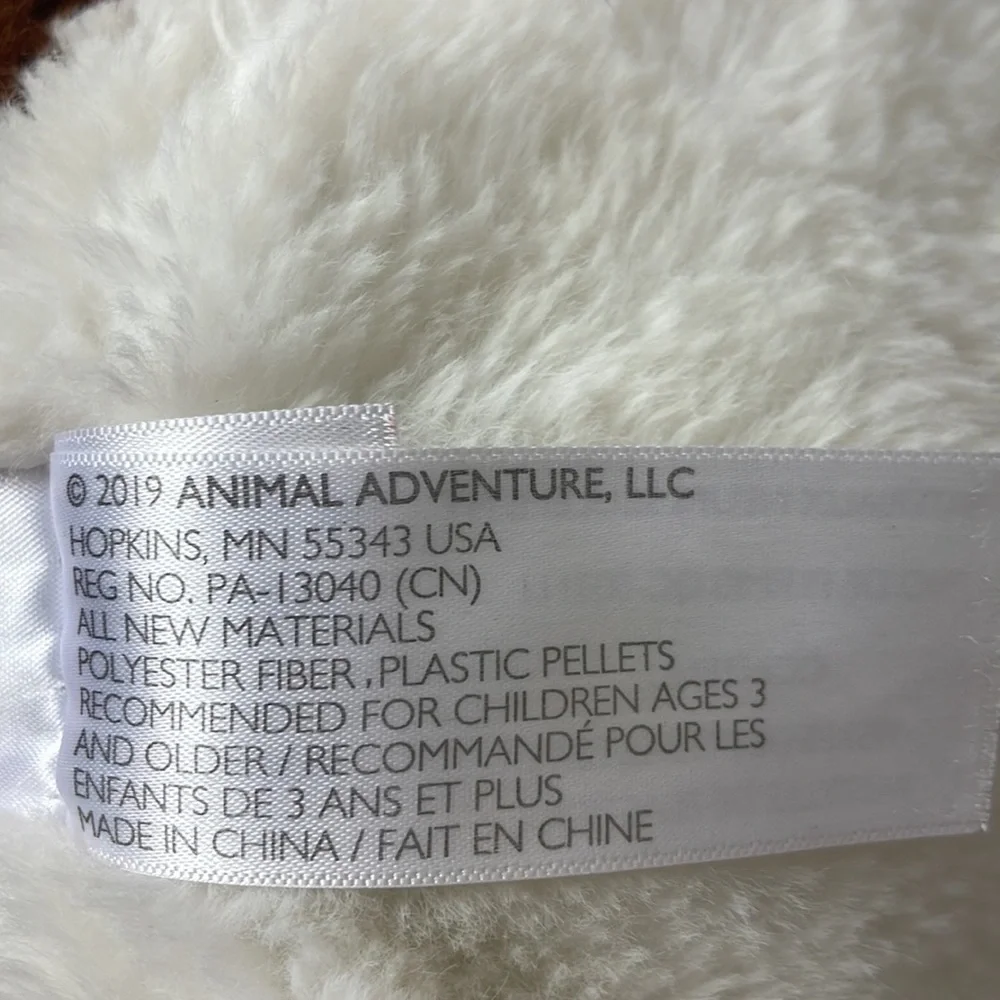Animal Adventures White Plush Puppy Dog With Brown Ears & Pet Mat